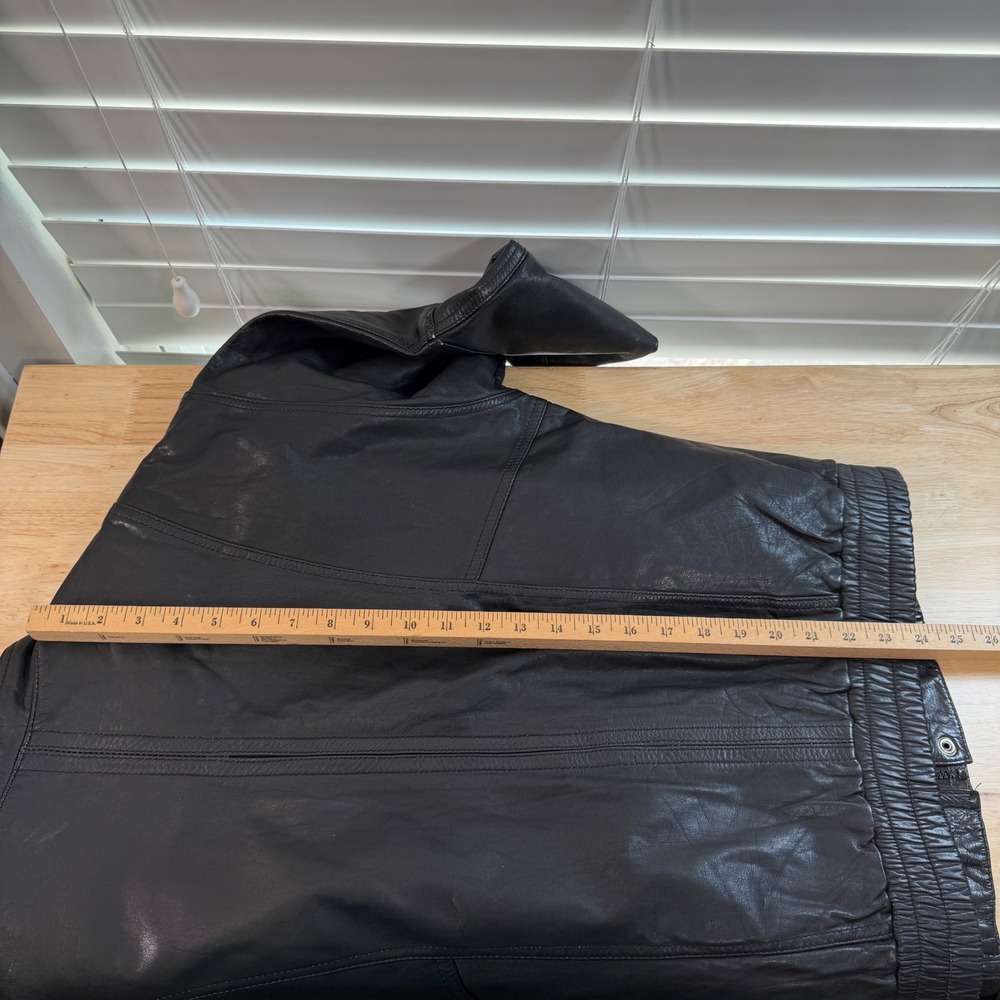 Cueros Curtidos Finos Mens XXL Black Leather Bomber Jacket Argentina Cafe Racer - Picture 10 of 10